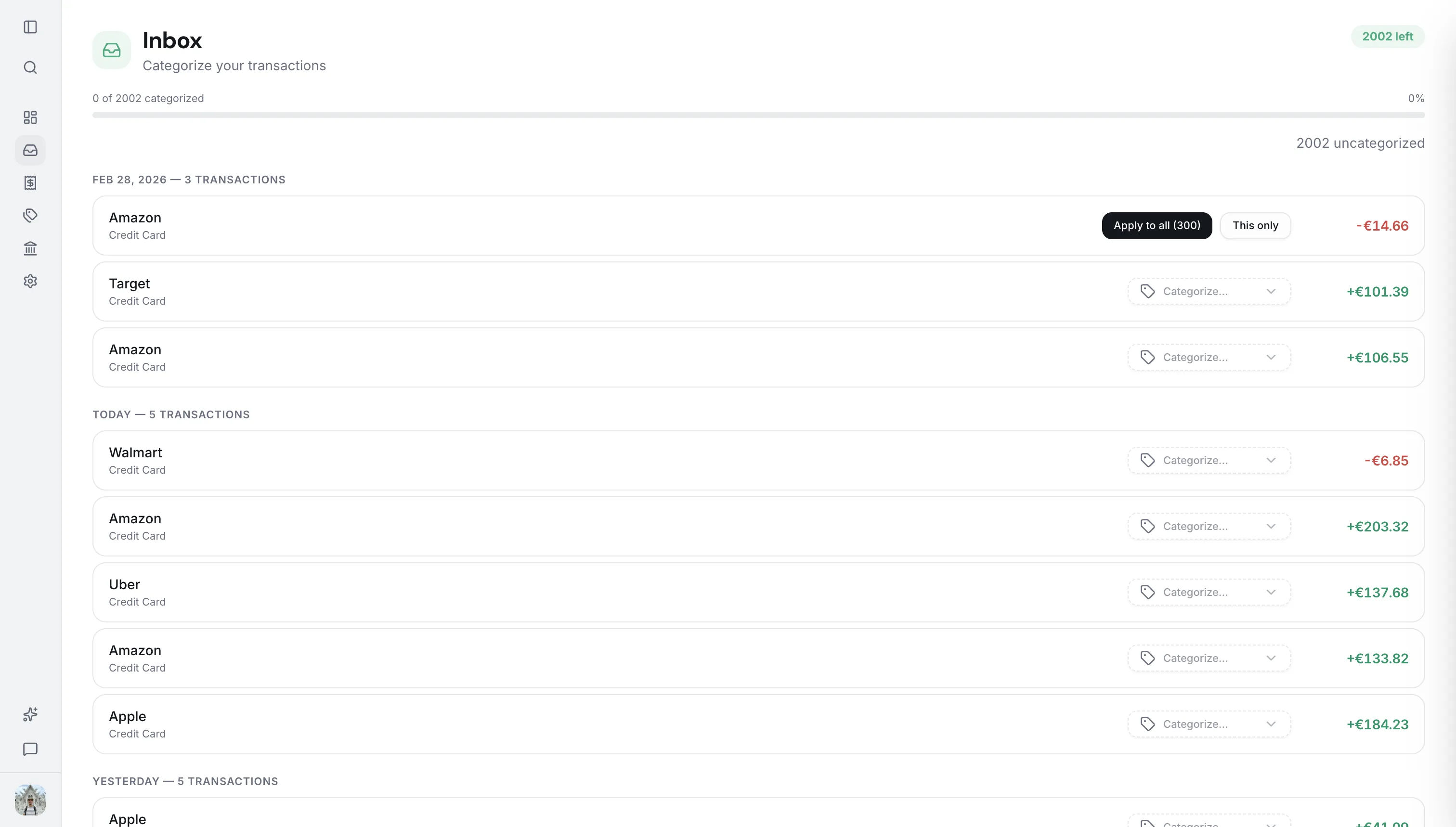 Lumly app screenshot — Inbox